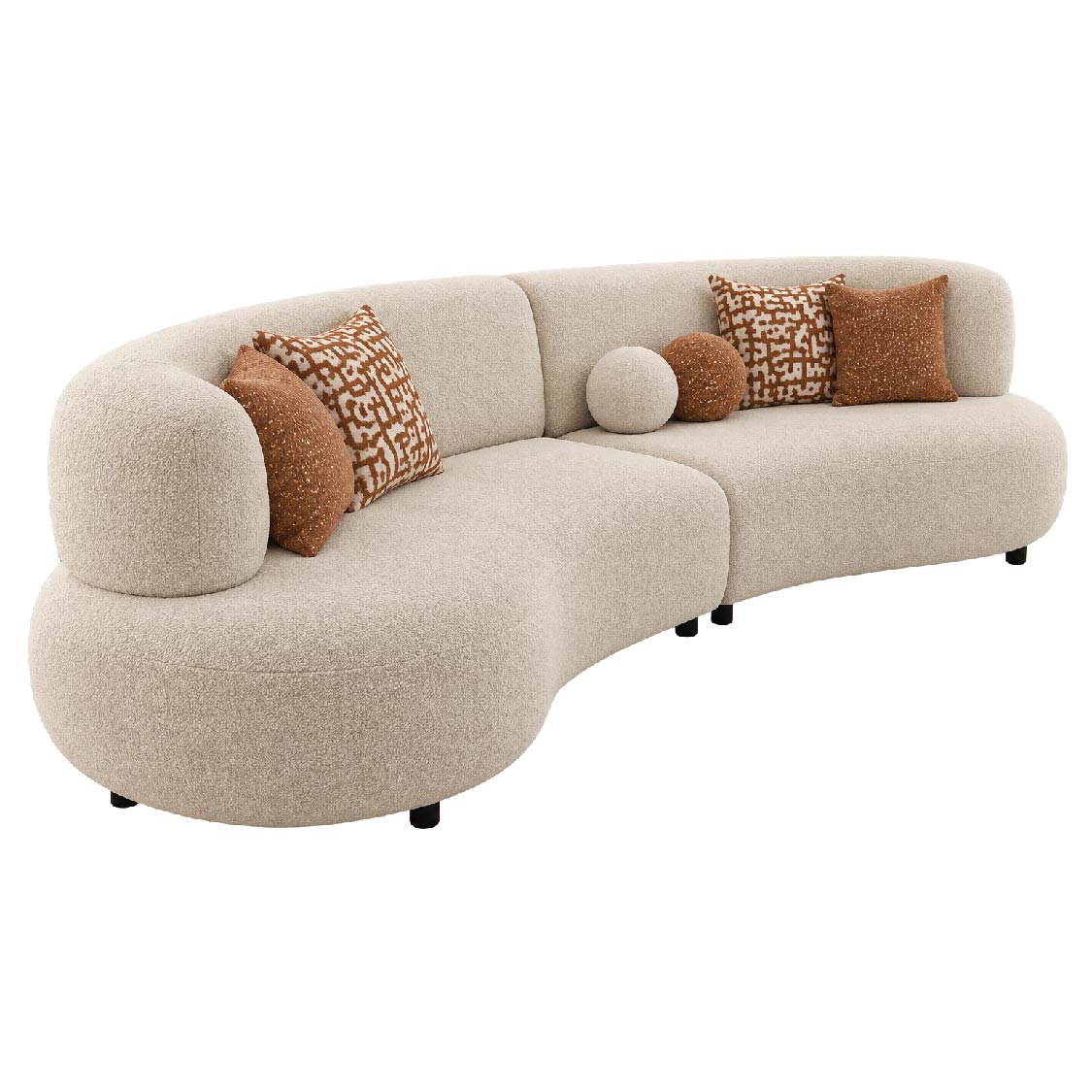 Lovber Curved 2-Piece Modular Sectional Sofa Set