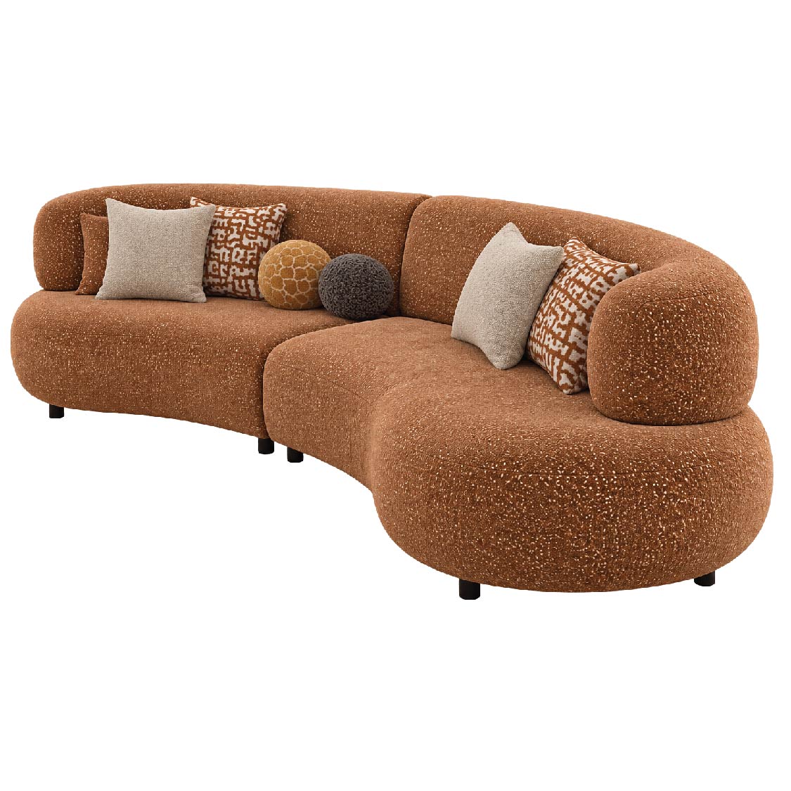 Lovber Curved 2-Piece Modular Sectional Sofa Set