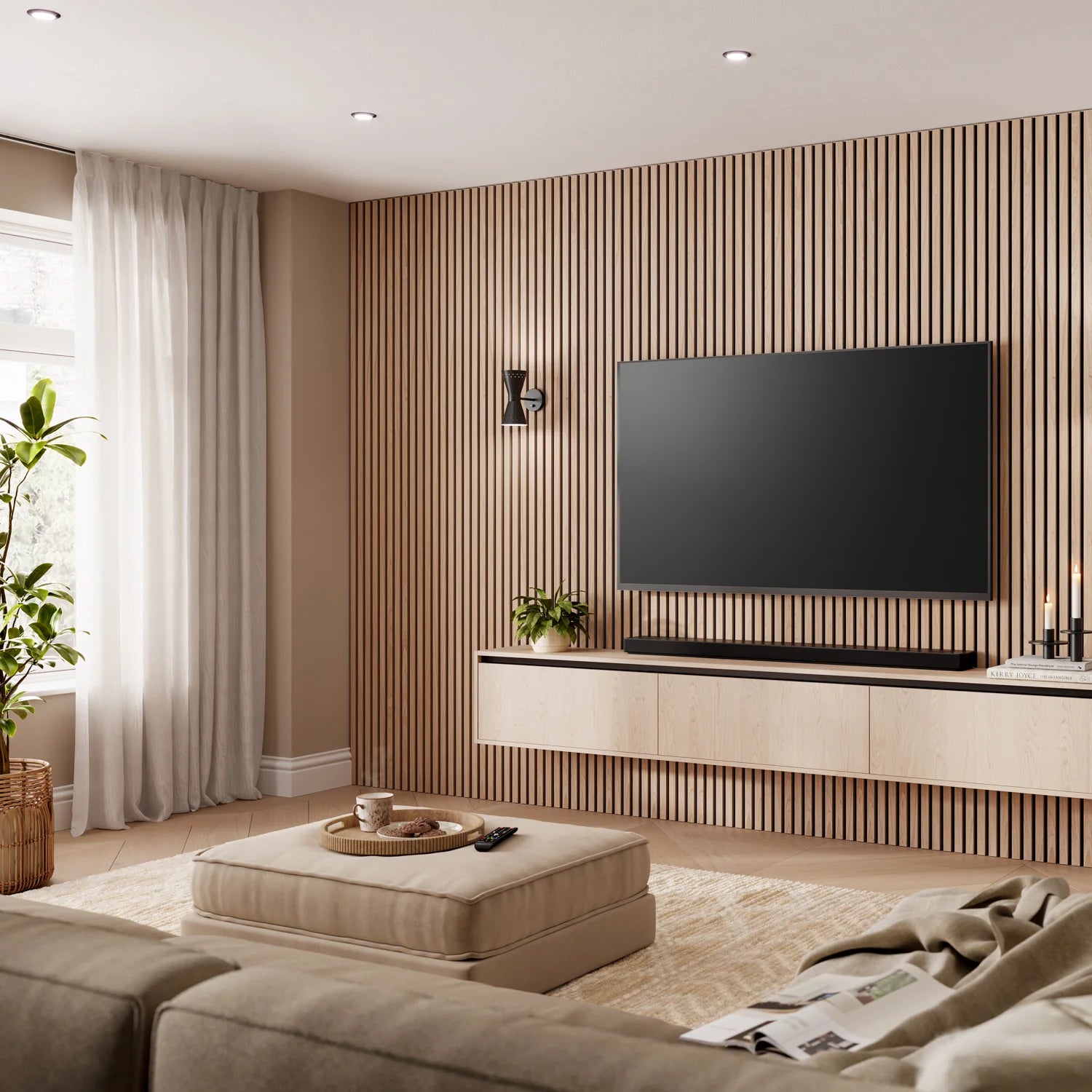Natural Oak Slatted Wall Panel