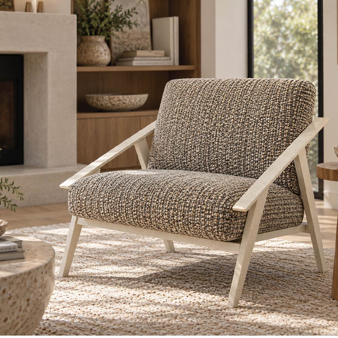 Extured Tweed & Speckled White Metal