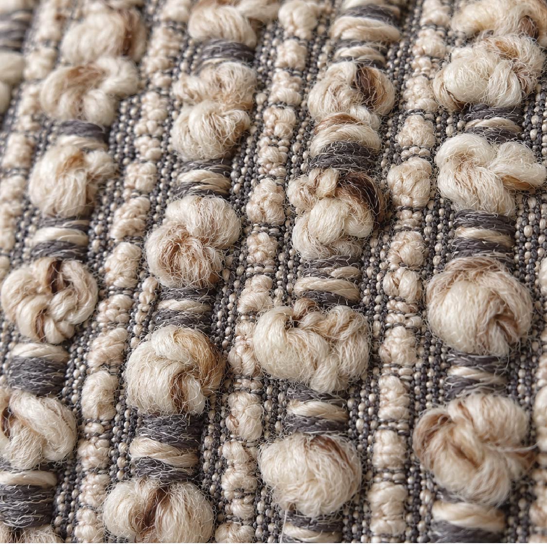 Extured Tweed & Speckled White Metal