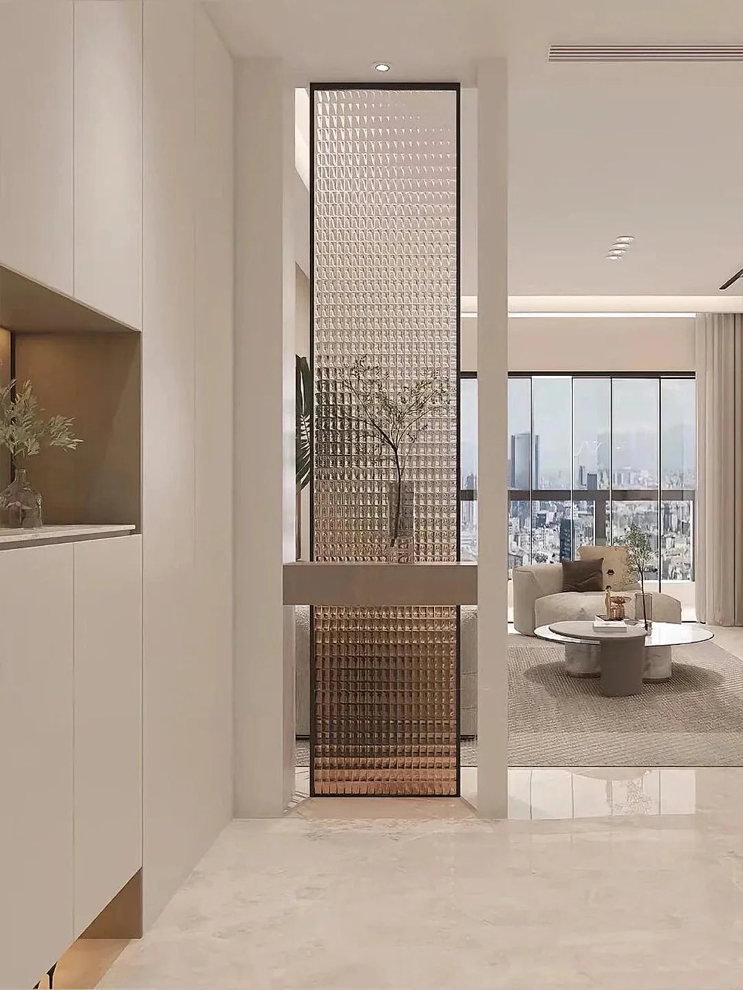 Custom Mermo Style Stainless Steel Glass Wall Divider and Partition Panel | Privacy Screen