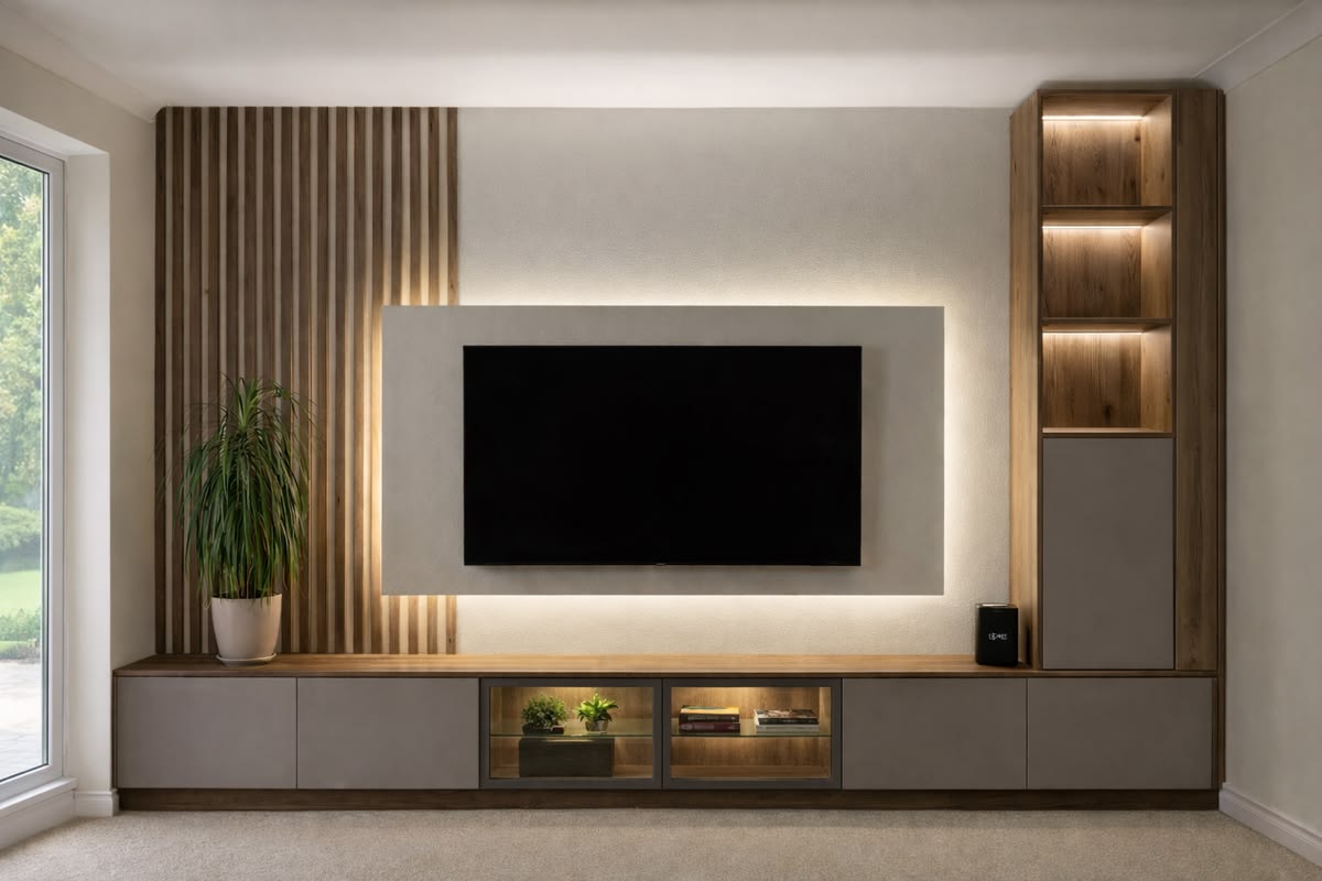Modern Media Wall & TV Unit