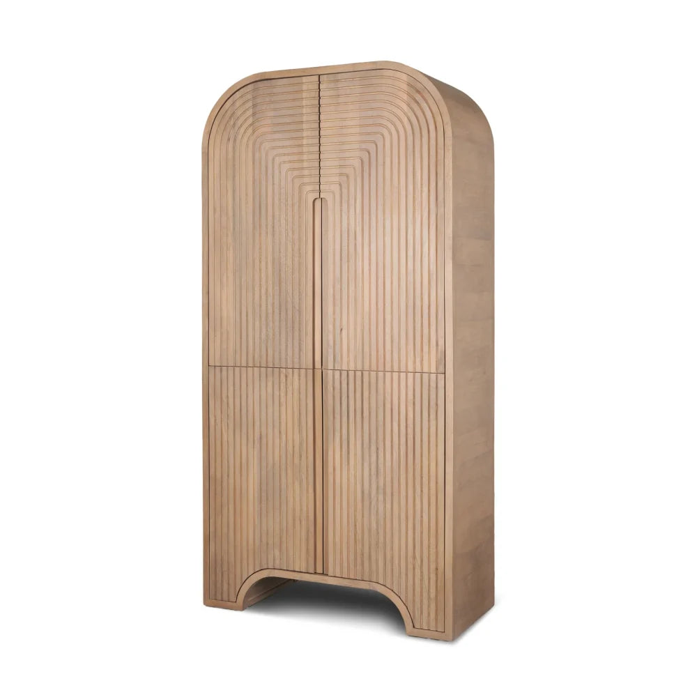 Buller Fluted White Oak Veneer Cabinet