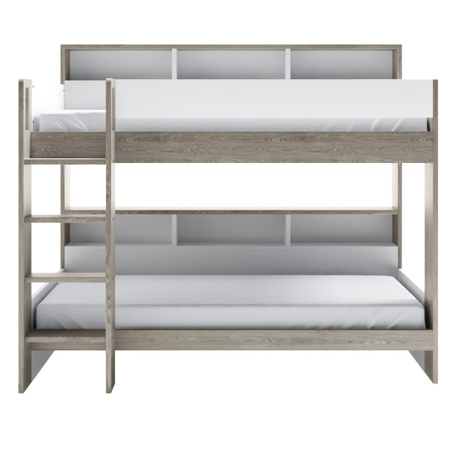 Arden White Oak Bunk Bed with Trundle
