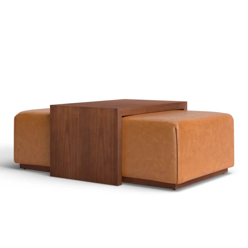 Arlen Ottoman with Walnut Table