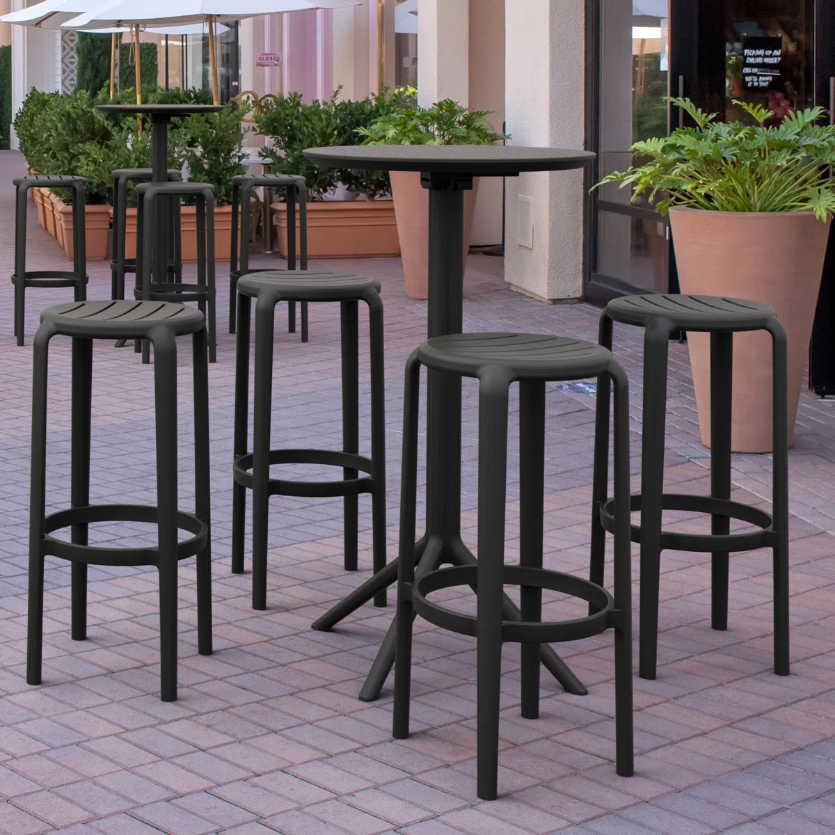 Ajfan Outdoor Bar Stool (Set of 2)