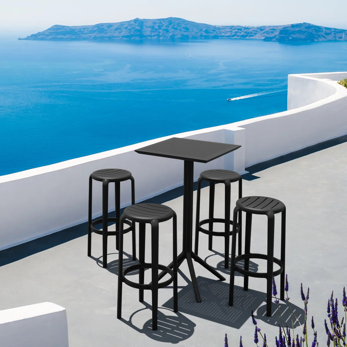 Ajfan Outdoor Bar Stool (Set of 2)