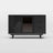 Black Modern Sideboard Buffet with Tempered Glass