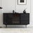 Black Modern Sideboard Buffet with Tempered Glass