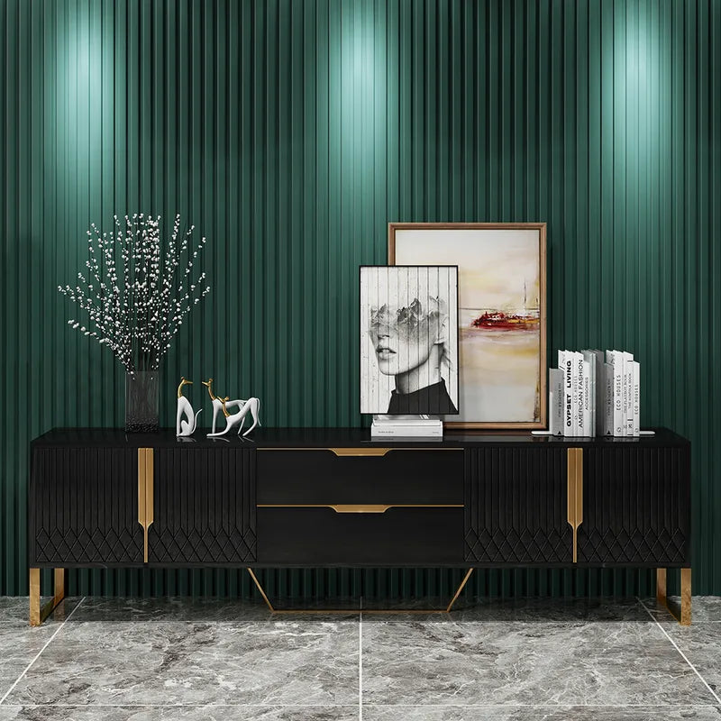 Black Wood TV Stand