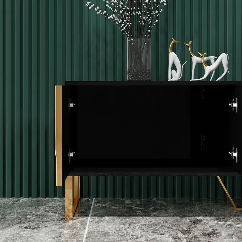 Black Wood TV Stand