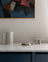 Blue & Natural Wood Contemporary Kitchen with Warm Tones & Blue Accents