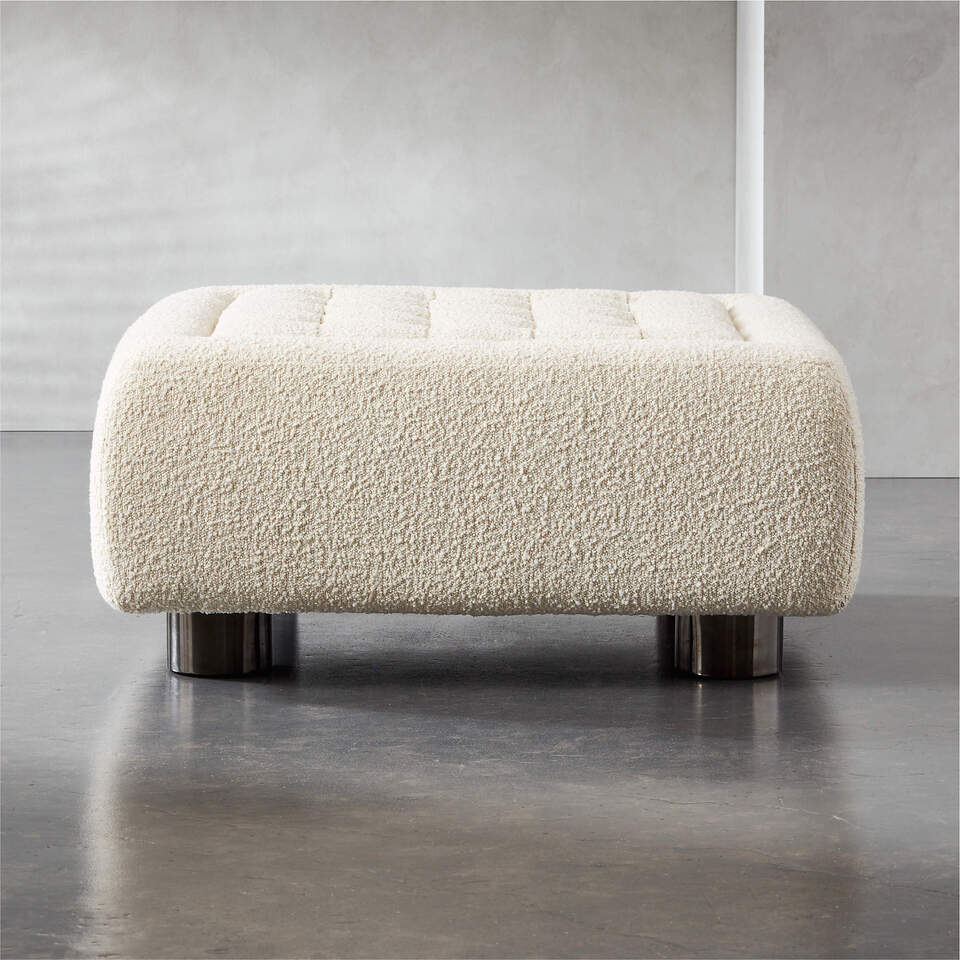 Boucle Large Tufted Ottoman