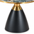 Luxe Verde Marble Side Table with Brass Collar & Matte Black Pedestal Base