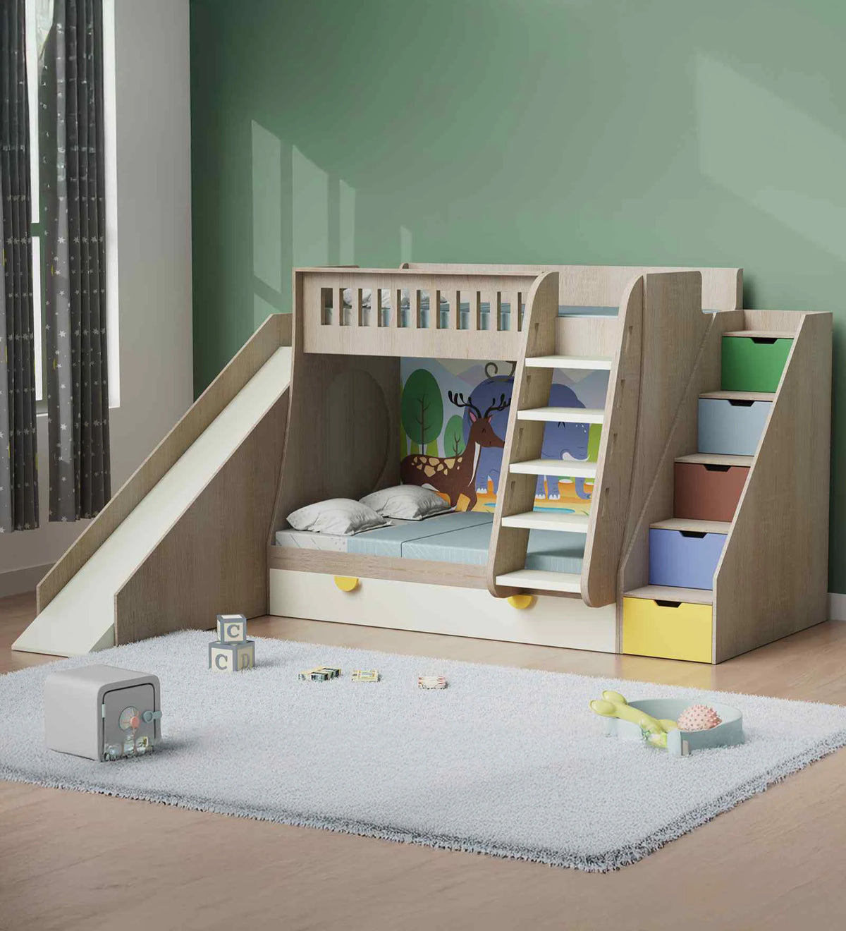 Briarwood Slide Bunk Bed with Storage