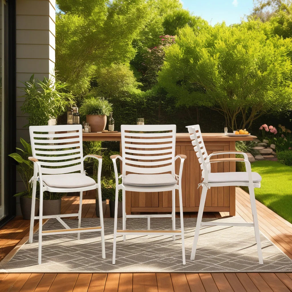 Brio Aluminum Outdoor Bar Stool with Cushion