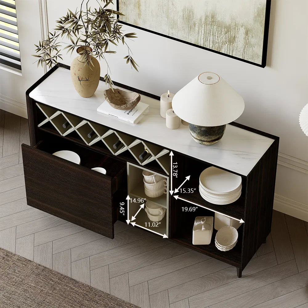 Brodady SideBoard قشرة مدخنة