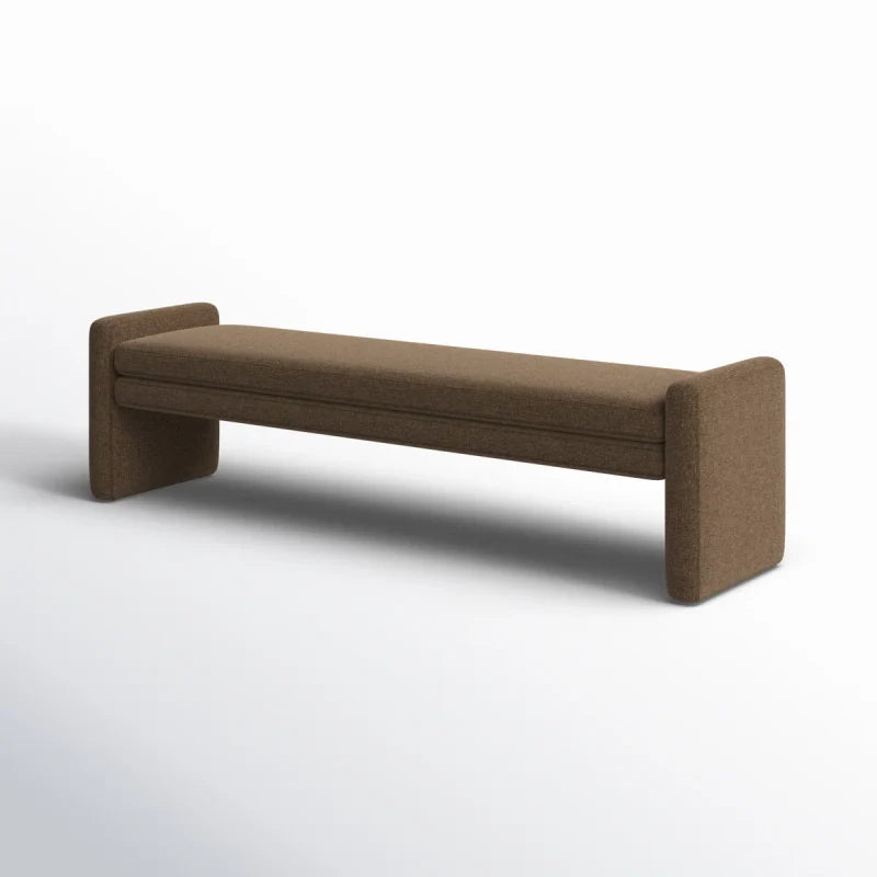 Brown Boucle Dining Bench