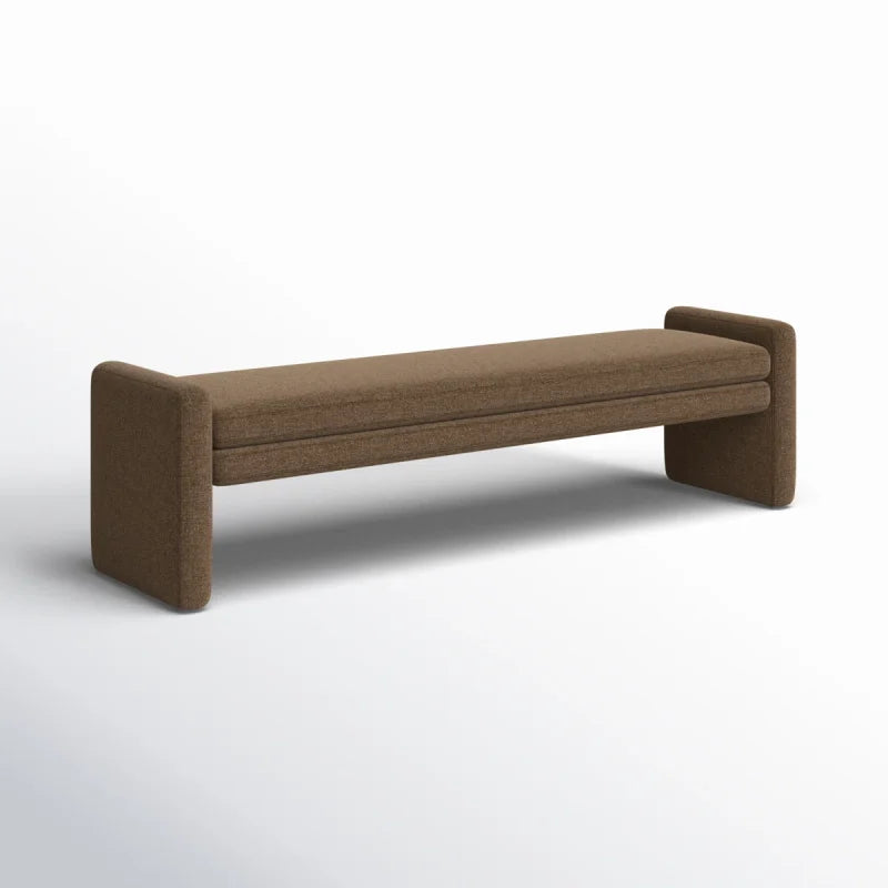 Brown Boucle Dining Bench