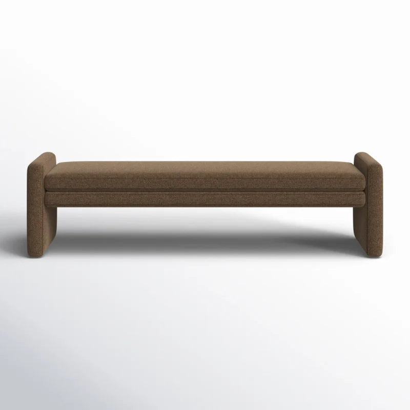 Brown Boucle Dining Bench