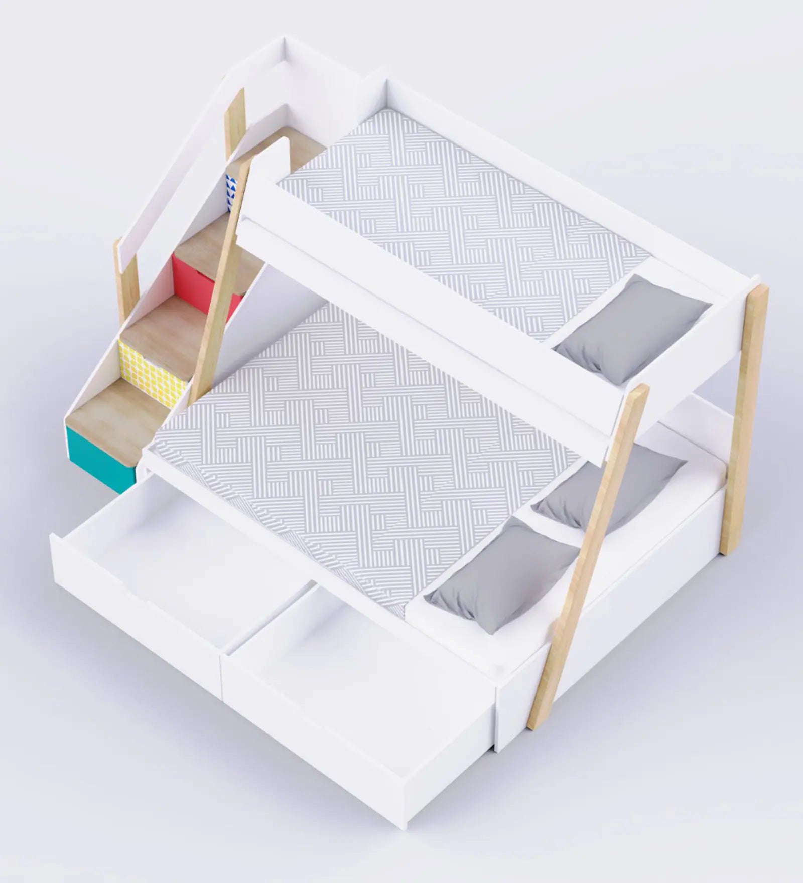 Caspian Twin Bunk Bed with Drawer Storage
