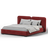 Red Panel  Upholstered Bed