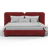 Red Panel  Upholstered Bed