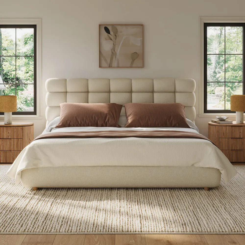Marshmallow Boucle Bed
