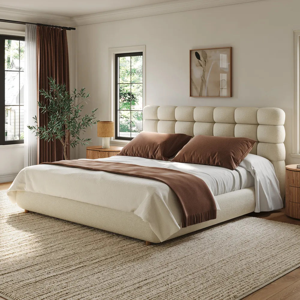 Marshmallow Boucle Bed