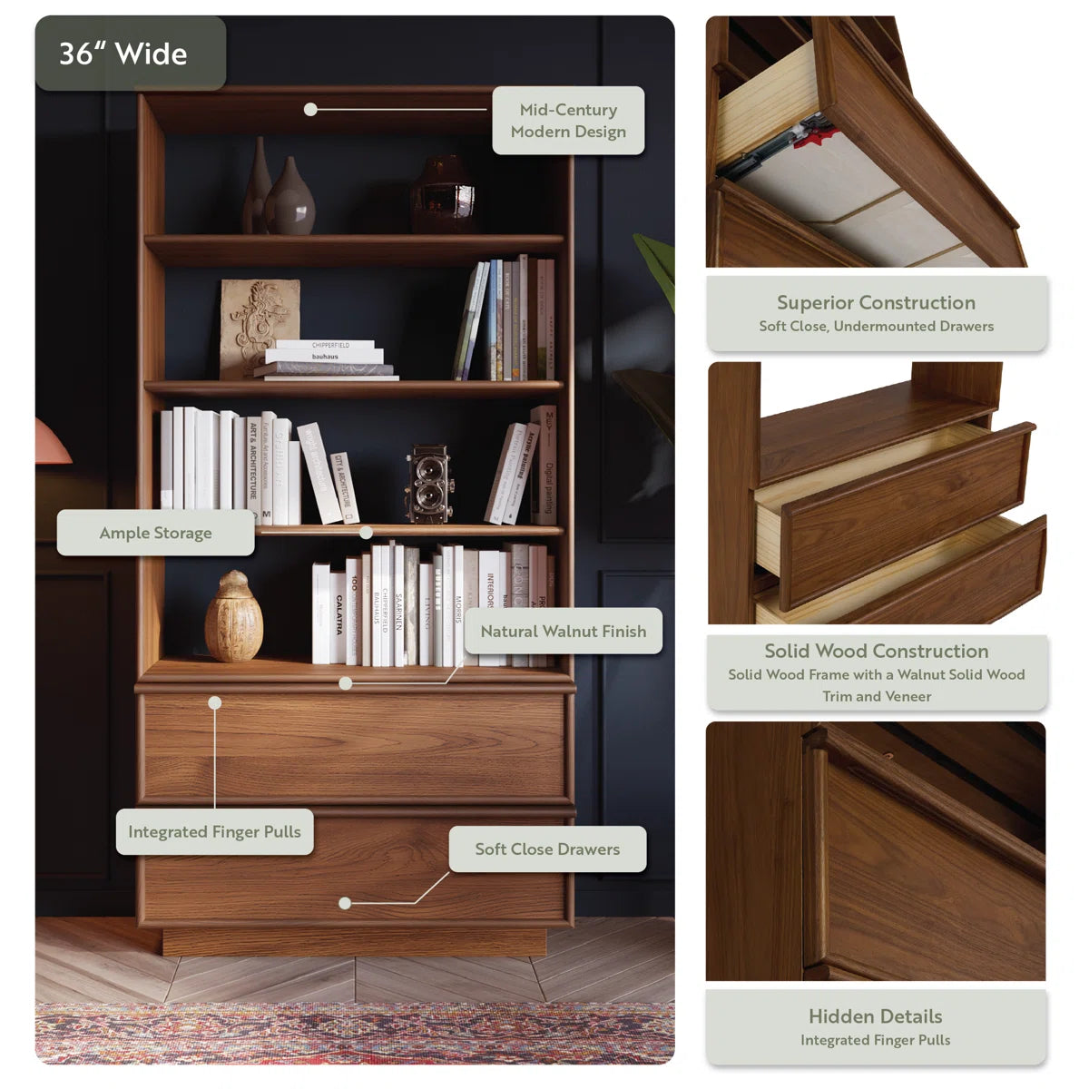 Limor Bookcase With Storage