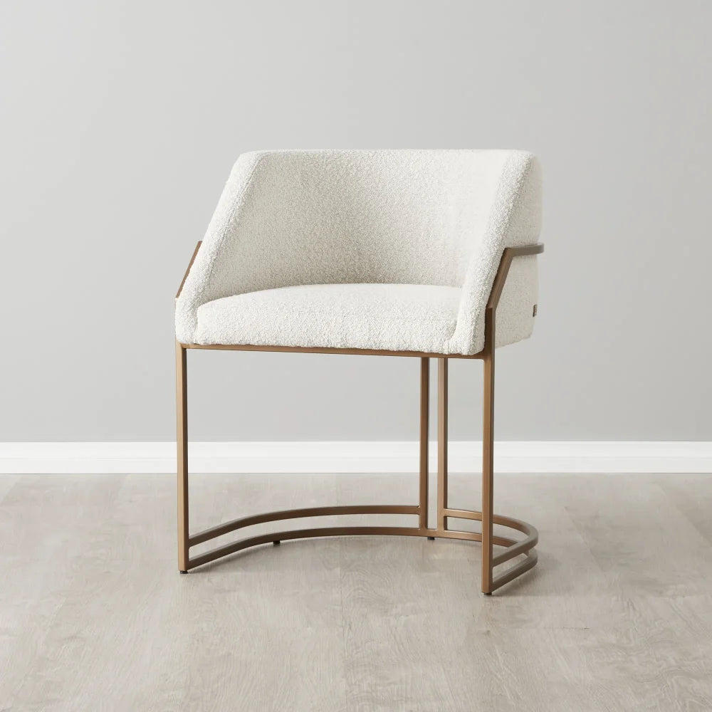 Cream Boucle Dining Chair