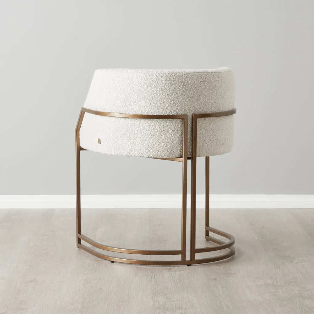 Cream Boucle Dining Chair