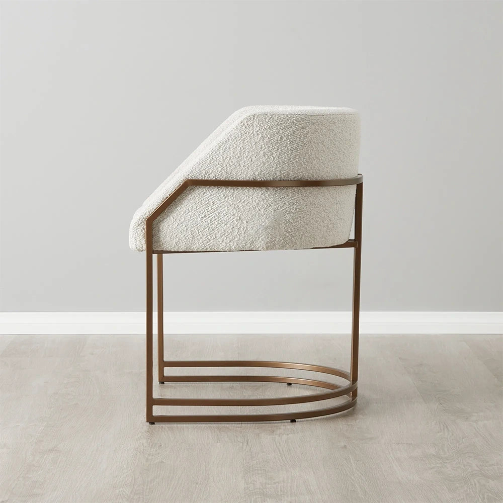 Cream Boucle Dining Chair