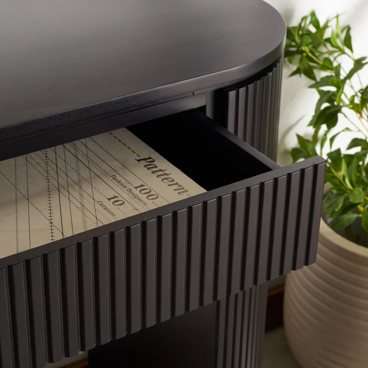 Dermo Fluted 1-Drawer Console