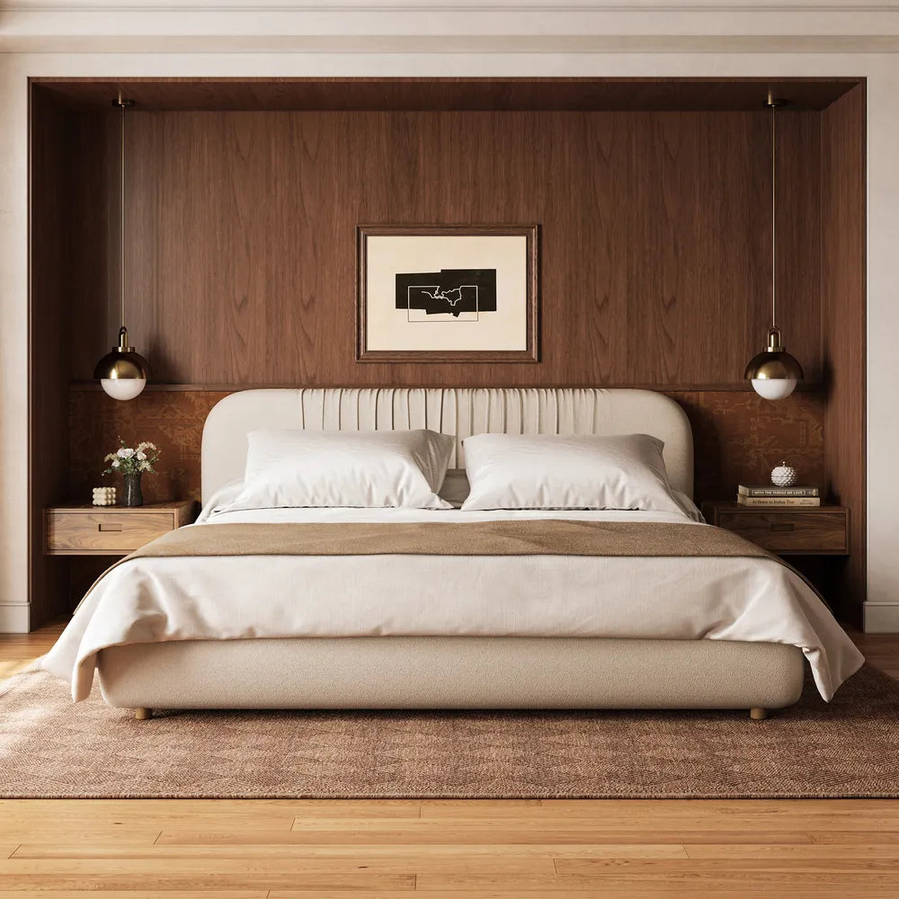Eiden Curved Headboard Bed