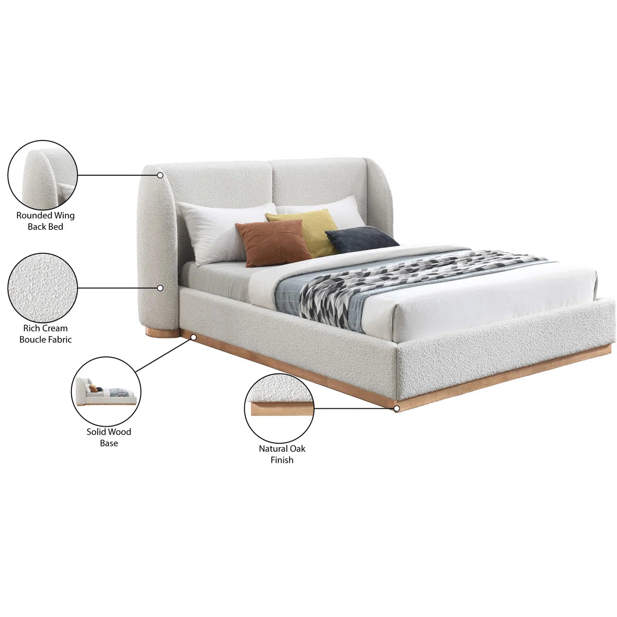 Eagle Boucle Fabric Bed