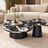 Black Marble Nesting Coffee Table Set (Set of 2)