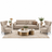 Modern Beige 5-Seater Sofa Set (3+1+1) with Adjustable Backrest Mechanism