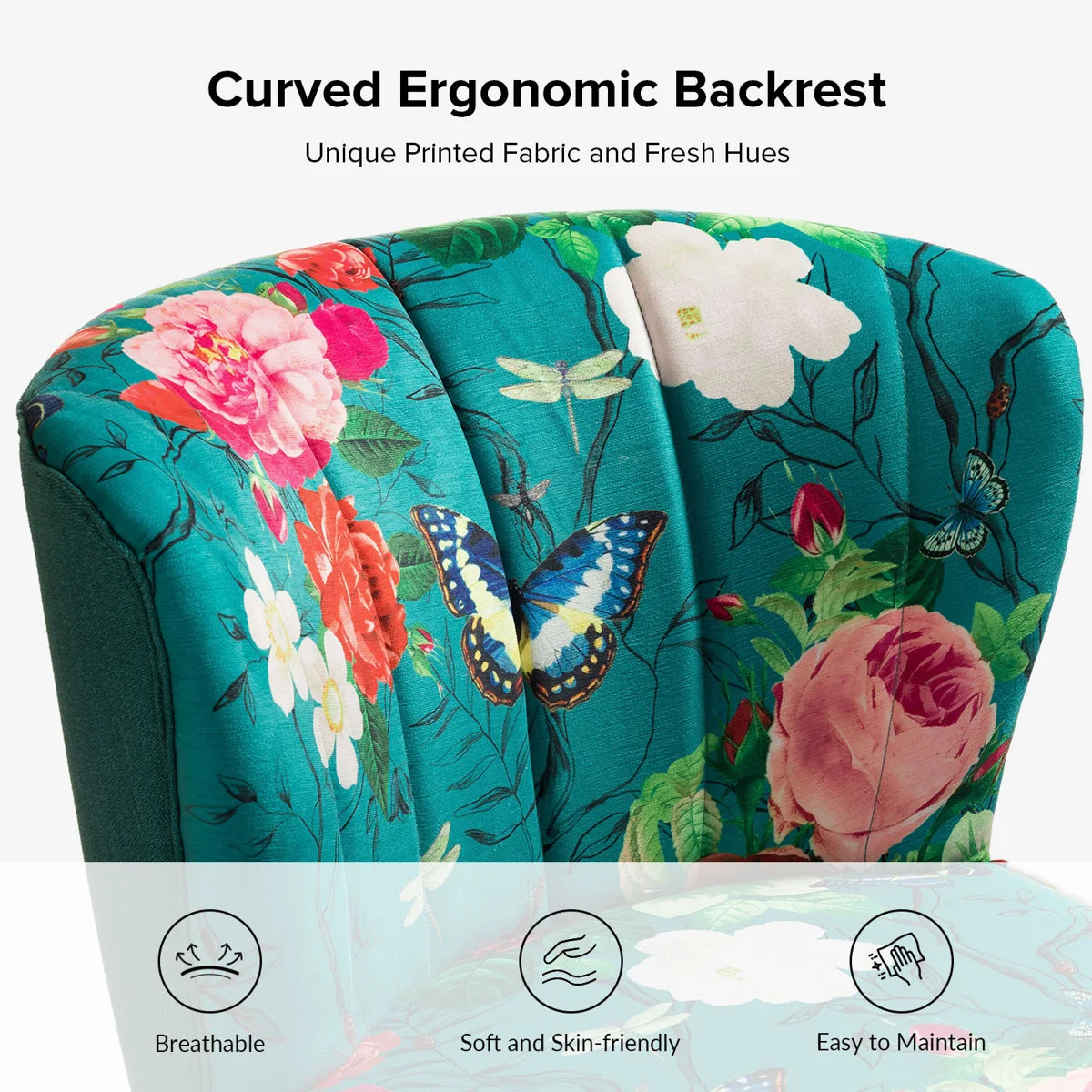 Elowen Floral Velvet Barrel Chair