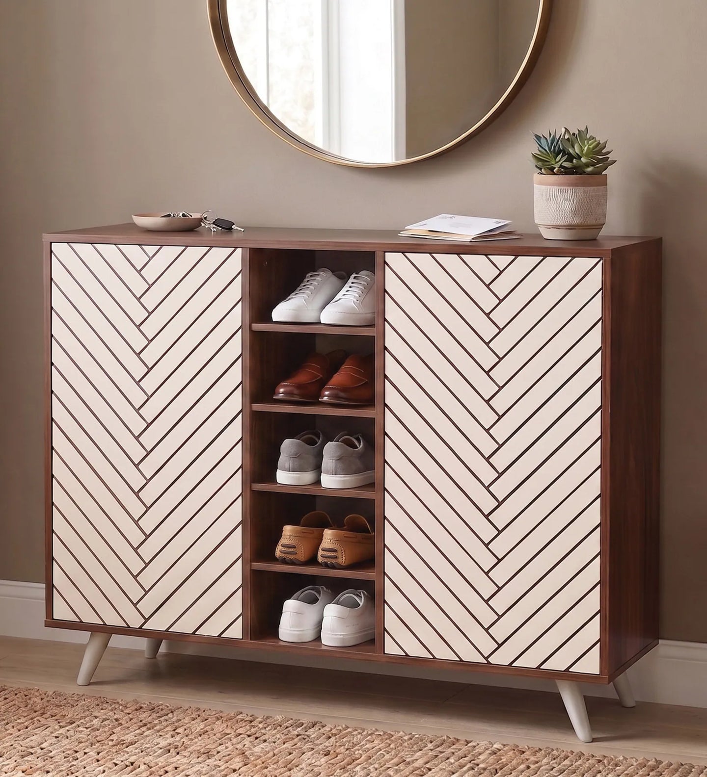 Elvoria White Storage Cabinet