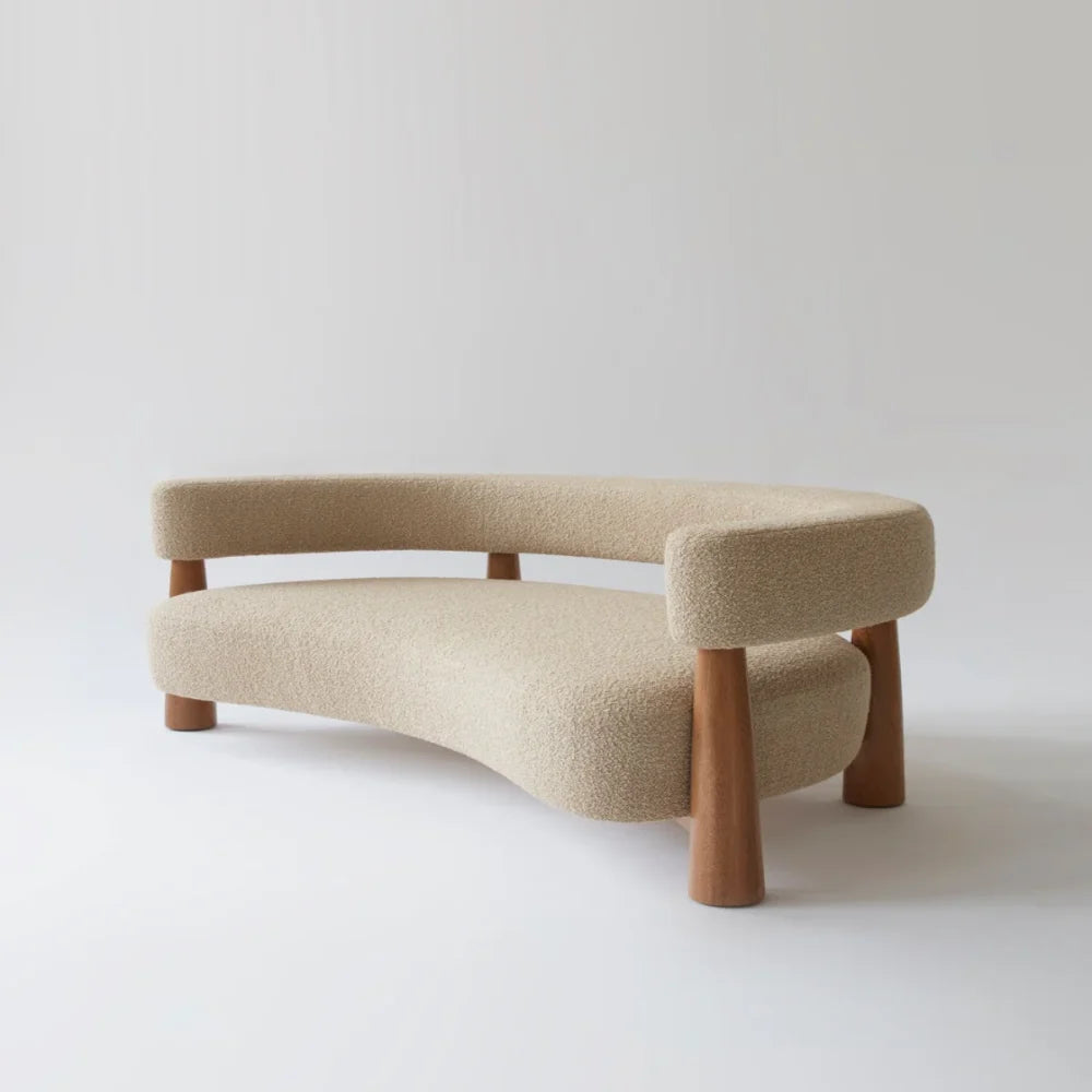 Fjord Curved Bouclé Sofa