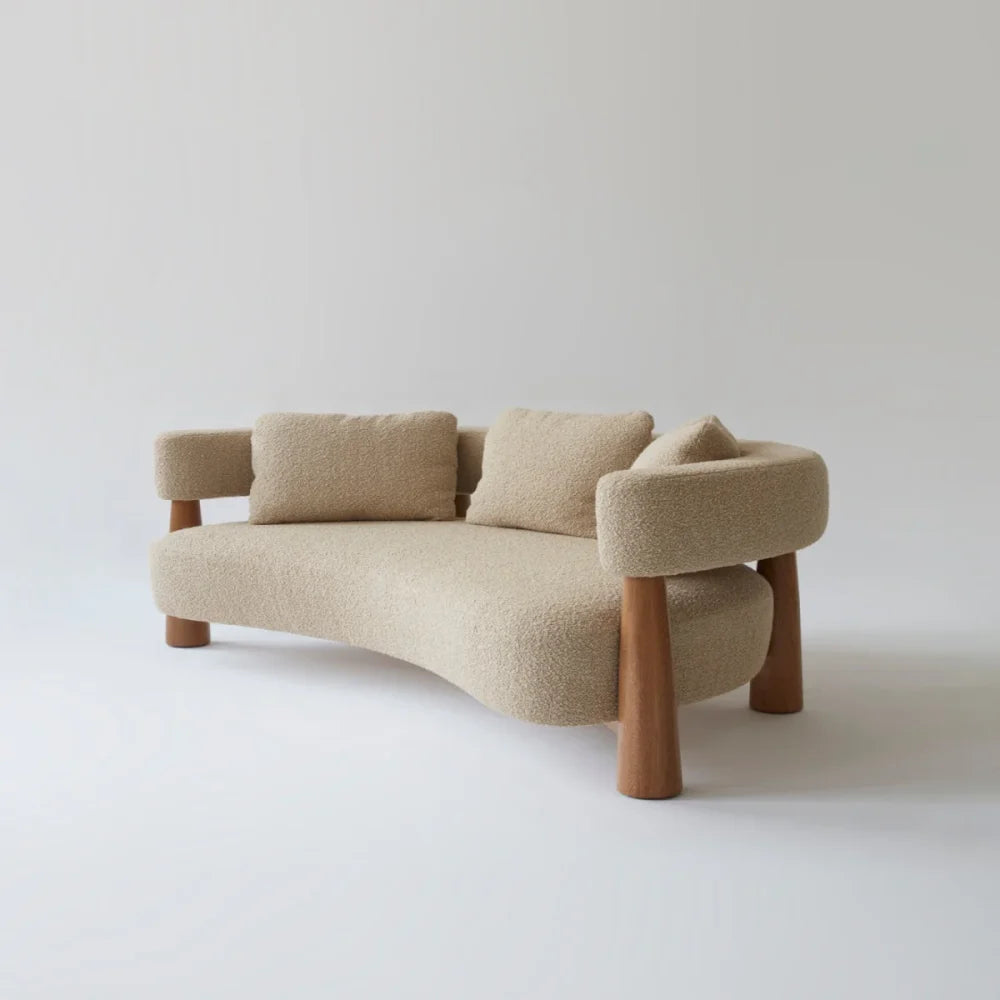 Fjord Curved Bouclé Sofa