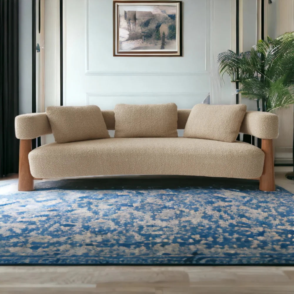Fjord Curved Bouclé Sofa
