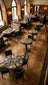 Werde Emperador Marble & Fluted Walnut Round Pedestal Dining Table