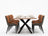 Modern Solid Wood 8-Seater Dining Set with Faux Leather Chairs