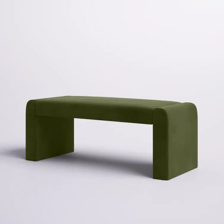 Green Modern Upholstered Velvet Bench
