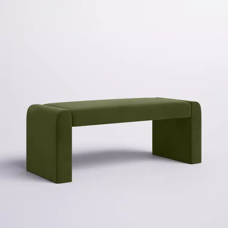 Green Modern Upholstered Velvet Bench