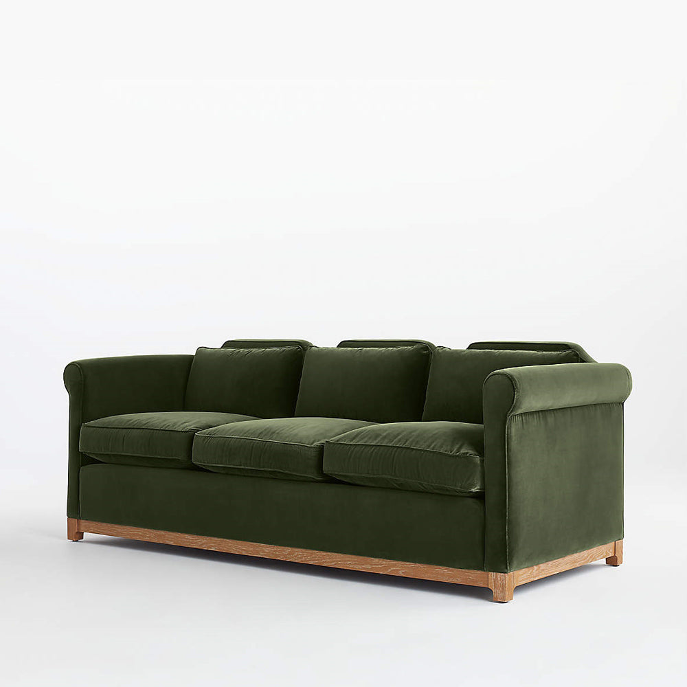 Hartwel Green Velvet Sofa