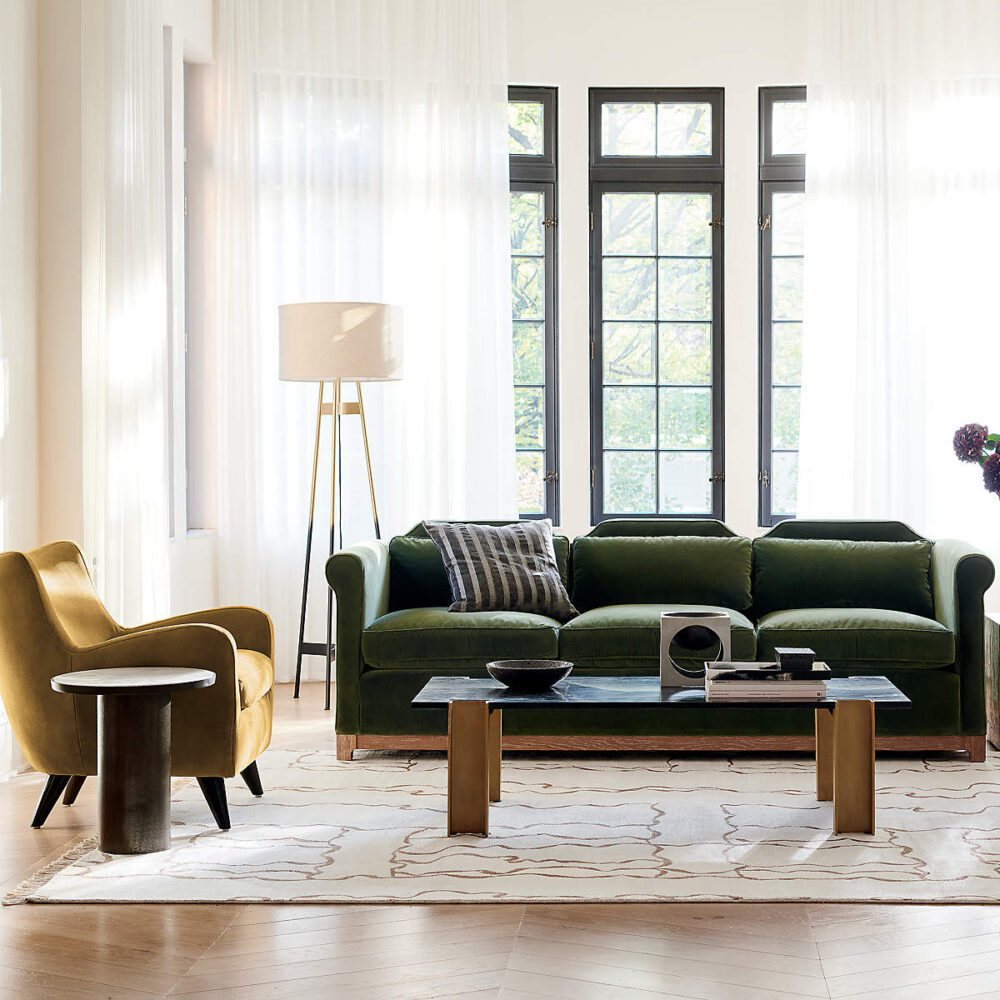 Hartwel Green Velvet Sofa
